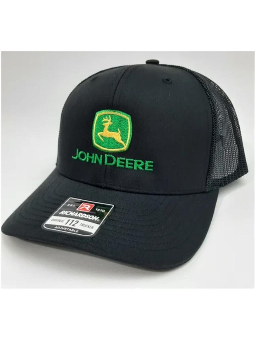 Retro John Deere Tractor Farming Embroidered Richardson 112 Hat Black New USA